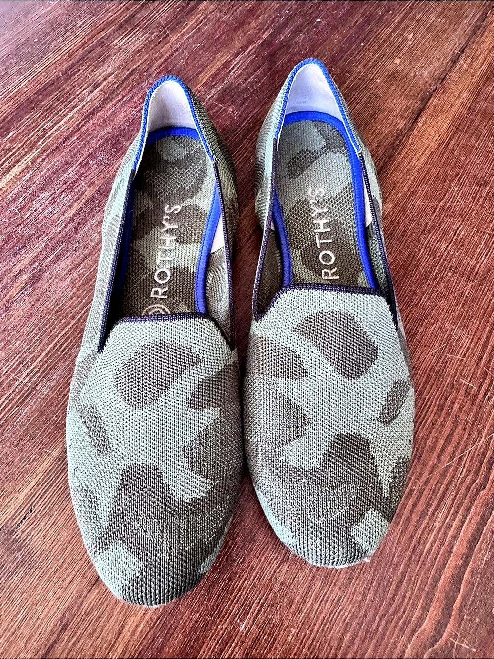 Rothys Camo Slip-On Flats in Green